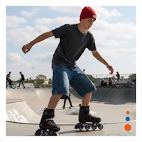 Calzado Patines con luces Ollie Rojo y negro T44 Estilo Deportivo Y+Regalo Sticker