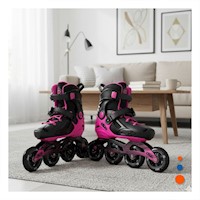 Skates Urbanos Ajustables Talla 33 al 36 Fucsia y Negro Desplazamiento Estable Y+Regalo Sticker