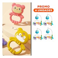 Pack4 Arco Para Cochecito Con Juguetes Colgantes De Animales Para Paseos Y+Regalo Sticker