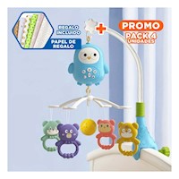 Pack4 Accesorio Didactico De Cochecito Con Juguetes Colgantes Para Uso Diario Y+Papel Regalo