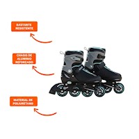 Implemento Patines Urbanos Ollie Celeste y negro Talla L con Gran Movilidad Y+Ligas Regalo