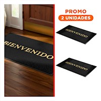 Pack2 Tapiz Rectangular Bienvenido Negro para Entrada y Acceso Diario