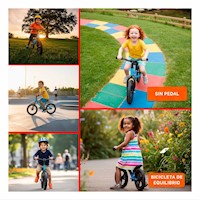 Bicicleta Infantil Celeste sin Pedales para Uso Diario en Casa o Parque