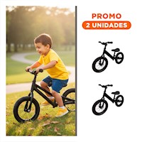 Pack2 Bicicleta de Equilibrio Negro sin Pedal para Practica Segura y Divertida