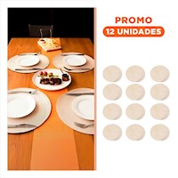 Pack12 Cubremesa Circular Boho Beige para Decoracion del Hogar Y+Regalo Sticker