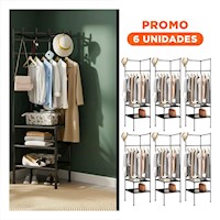Pack6 Mueble Practico con Perchera y Zapatera para Casa y Hogar con Uso Diario