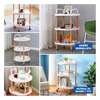 Estante 3 Niveles Circular con Asa Blanco para Orden y Decoracion Y+Post It