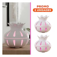 Pack2 Humificador con Uso Interior y Forma Floral Color Blanco Dimensiones 12x11cm