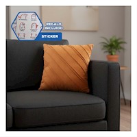 Cubierta Decorativa de Terciopelo Naranja que Integra Rayas Diagonales Y+Regalo Sticker