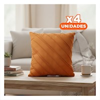 Pack4 Funda de Uso Diario con Terciopelo Naranja y Rayas Diagonales Bien Definidas