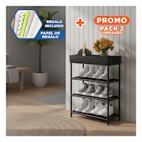 Pack2 Recurso 4 Niveles con Estante para Orden de Zapatos en Casa Y+Papel Regalo