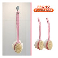Pack2 Cerdas Corporal Rosado 36cm Doble Cabezales para Todo Hogar
