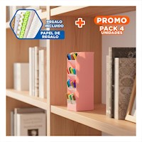 Pack4 Organizador enfocado en Claridad Visual con Acabado Rosado Y+Papel Regalo