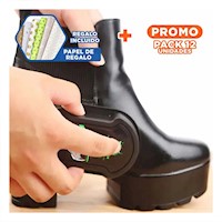 Pack12 Lustrador Profesional Negro 6,5x10,5cm para Calzado Limpio y Suave Y+Papel Regalo