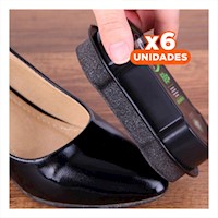 Pack6 Lustrador Negro 6,5x10,5cm Rapido y Facil para Mantener Zapatos Y+Regalo Sticker