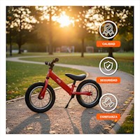 Bici Entrenamiento Rojo con Base Estable para Mayor Control Y+Papel Regalo