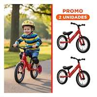 Pack2 Bicicleta de Equilibrio Rojo sin Pedal para Practica Segura y Divertida