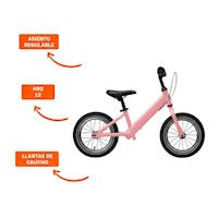 Correpasillos Infantil Rosado sin Pedal para Diversion Activa y Controlada Y+Ligas Regalo