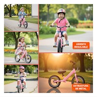 Bicicleta Infantil Rosado sin Pedales para Uso Diario en Casa o Parque