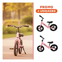 Pack2 Bicicleta de Equilibrio Rosado sin Pedal para Practica Segura y Divertida
