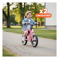 Pack2 Bici Entrenamiento Rosado para Iniciar en el Mundo del Movimiento Y+Papel Regalo