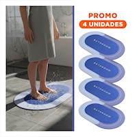 Pack4 Cubierta de Piso Ovalada para Espacios de Casa y Hogar Azul Y+Regalo Sticker