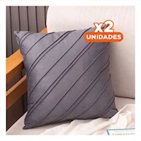 Pack2 Funda Visual con Patron Diagonal en Color Plomo Intermedio Y+Regalo Sticker