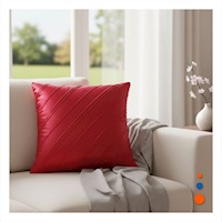 Cubierta de Uso Diario para Almohada con Patron Diagonal y Terciopelo Rojo Y+Ligas Regalo