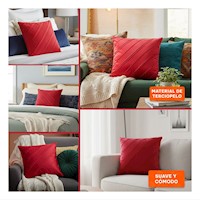 Cubierta Pensada para Almohada con Superficie de Terciopelo y Tono Rojo Y+Post It