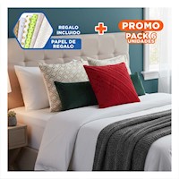 Pack6 Capa para Almohada con Enfoque Visual en Terciopelo Rojo de 45cm Y+Papel Regalo
