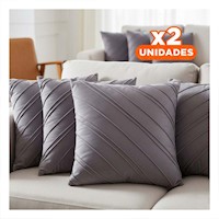 Pack2 Funda Visual con Patron Diagonal en Color Plomo Oscuro de 45cm Y+Regalo Sticker