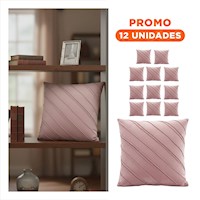 Pack12 Forro con Superficie de Terciopelo y Expresion Diagonal en Rosado Claro Y+Regalo Sticker