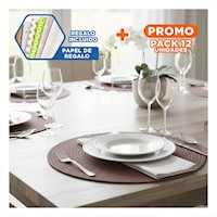 Pack12 Protector Textil Circular Boho Morado para Comedor Y+Papel Regalo