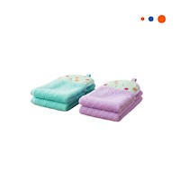 Juego 2 Piezas Morado y Verde Agua Toallas Colgador Colorido 28x38cm Y+Papel Regalo