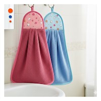 Pack 2 Piezas Fucsia y Azul Panos Colgador Practico 28x38cm