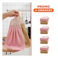 Pack4 Lote Moderno 2 Piezas Rosado y Amarillo Colgador Cocina 28x38cm Y+Regalo Sticker