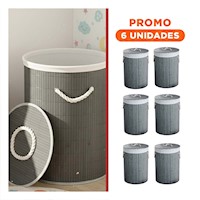 Pack6 Alternativa Plegable Circular con tapa para Organizacion de Hogar