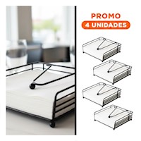 Pack4 Organizador Resistente de Hierro de Color Negro con Brazo Ajustado Y+Regalo Sticker