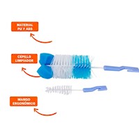 Escobilla con Base que Facilita Uso Diario 2pzs Base Celeste Y+Ligas Regalo