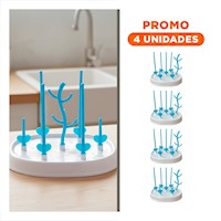Pack4 Cubierta que Protege Biberones y Vasos del Polvo Blanco y Celeste Y+Regalo Sticker
