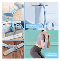 Extendor Tensor de Pedal Celeste Claro y Plomo Comodo y Flexible para Ejercicio