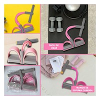Extendor Tensor de Pedal Rosado Claro y Plomo Comodo y Flexible para Ejercicio