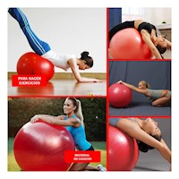 Bola de Ejercicio 75cm Rojo Duradera para Core