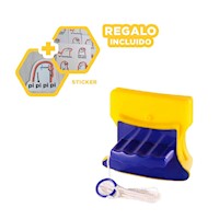 Elemento Vidrios Magnetico Cuadrado Azul Amarillo para Casa Y+Regalo Sticker