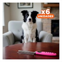 Pack6 Limpiador de Pelo Metal Resistente y Facil de Usar 37,7x50x21cm Rosado