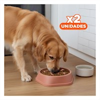 Pack2 Fuente Interactiva Pet Tipo Huesitos Exagonal Naranja