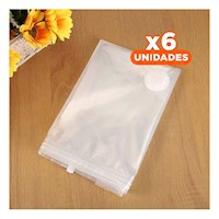 Pack6 Cobertor al Vacio Hogar 50 x 60 cm Color Anaranjado para Ropa Y+Regalo Sticker