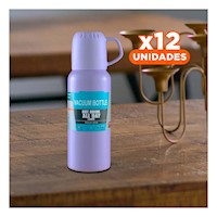 Pack12 Botella Funcional 500 ml con 3 Tazas Lila para Uso Diario