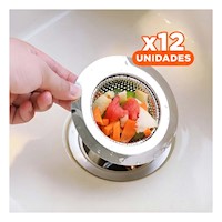 Pack12 Accesorio Metalico 5,4 cm Plateado para Drenaje Y+Papel Regalo