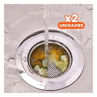 Pack2 Protector Redondo 9 cm Plateado para Drenaje Domestico Y+Papel Regalo